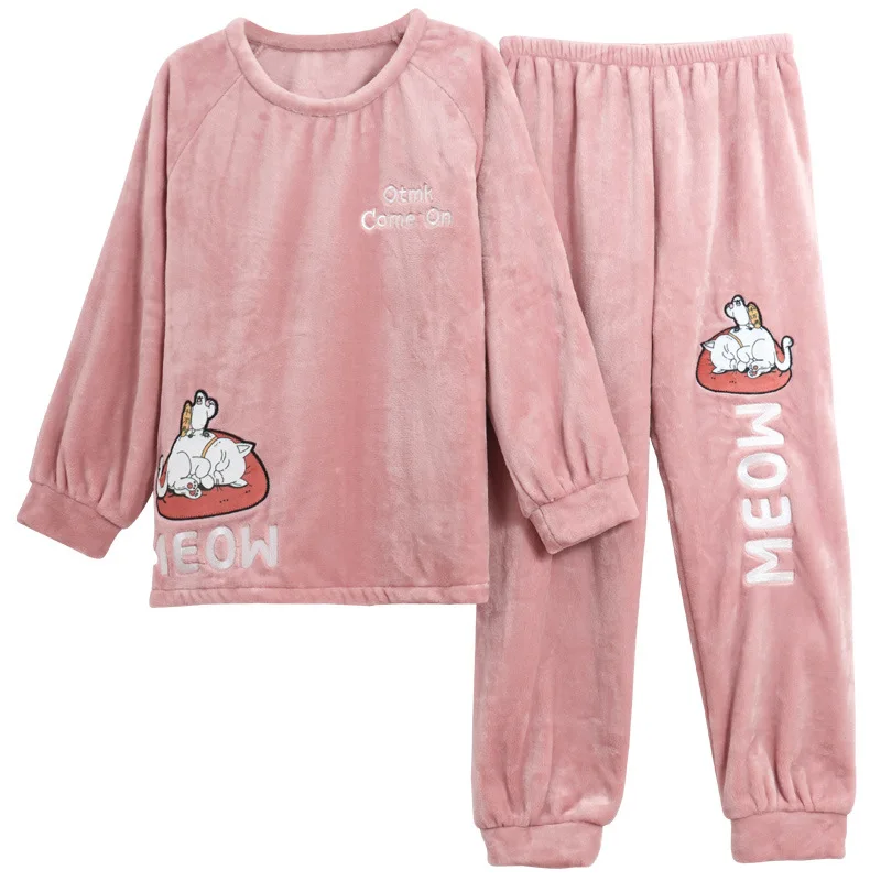 Flannel Thickened Pajamas Set for Couple Men and Women' Pajamas Hooded Suit Coral Fleece Home Service Couple Pajamas Sleepwear