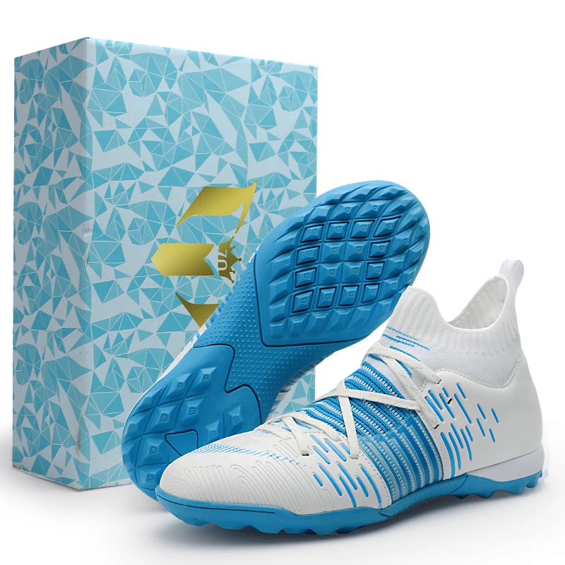 SENAGE Professional Football Shoes Outdoor Men Futsal Flying Woven Breathable High-top Football Boots High-quality TF/FG Sneaker