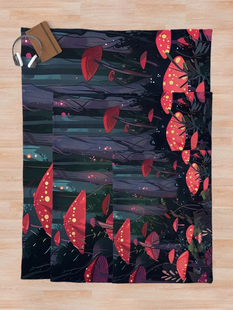 Волшебный грибной лес - Dark Fantasy Cottagecore от NoarusRainbowLand 2024 роскошное одеяло для