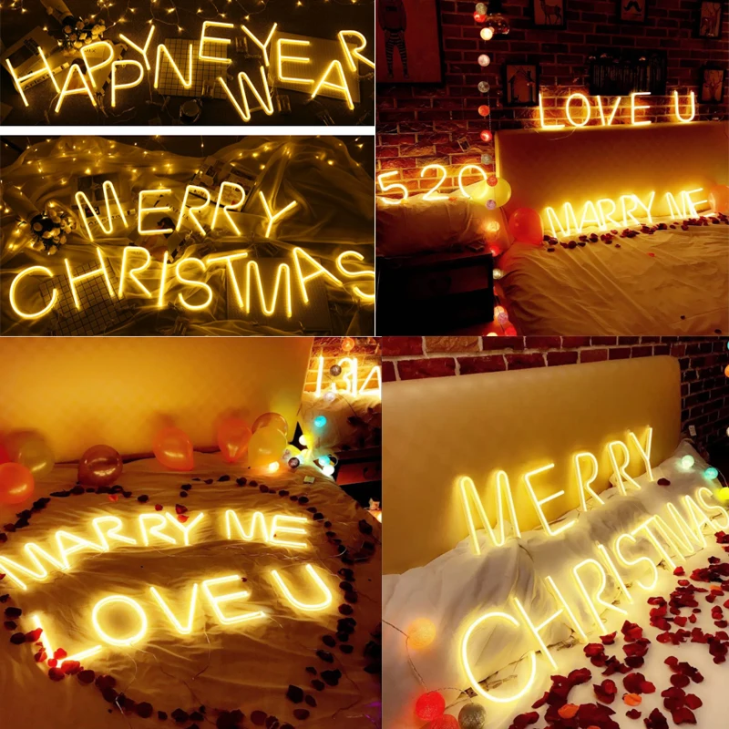 

Letters Light Happy Birthday Led Neon Signs for Bar Pub Club Home Restaurant Wall Hanging Neon Lights