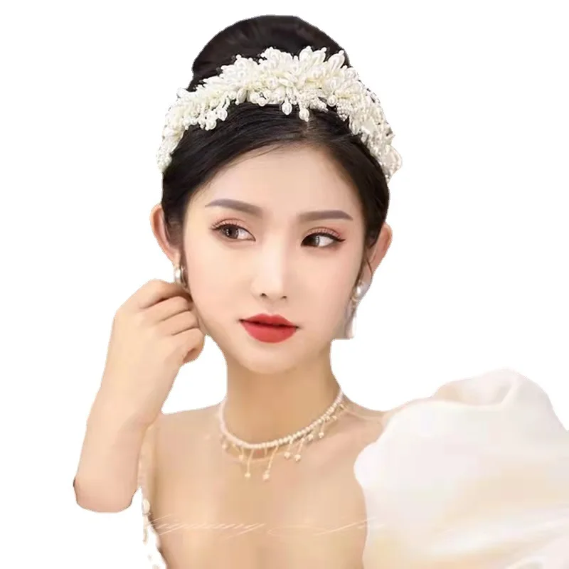 

Handmade Hair Accessories Beaded Pearl Decoration Hair Band for Women Party HSJ88