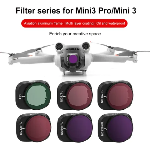 Набор фильтров для DJI Mini 3 UV CPL ND светильник сокращение NDPL фильтры для объектива Рамка из алюминиевого сплава для DJI Mini 3 Pro Аксессуары для дрона