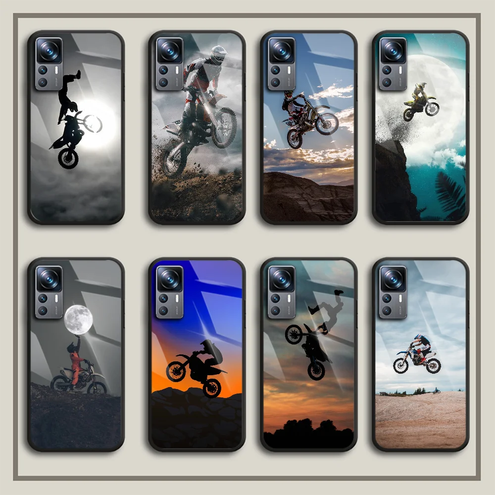 

Motocross Moto Tempered Glass Phone Case Cover For Xiaomi Mi Poco 8 11 12 13 T X X3 F3 X4 F4 M4 M5 GT NFC Pro Lite Ultra