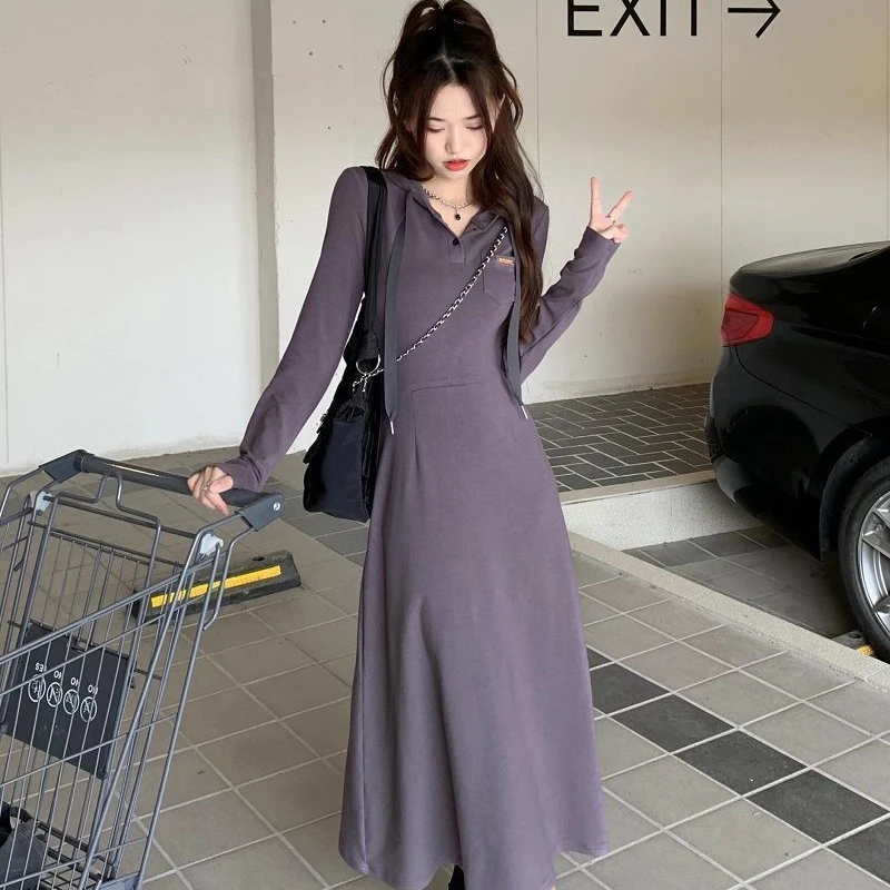 

Hooded Dress Women's Autumn 2022 New Long Dress