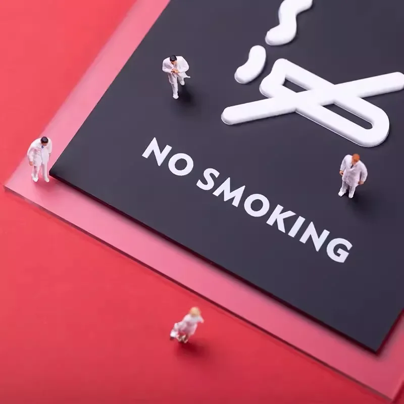 Акриловые теплые наклейки с напоминанием и надписью не курить