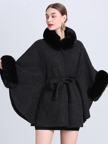 Женское шерстяное пальто с рукавом «летучая мышь»