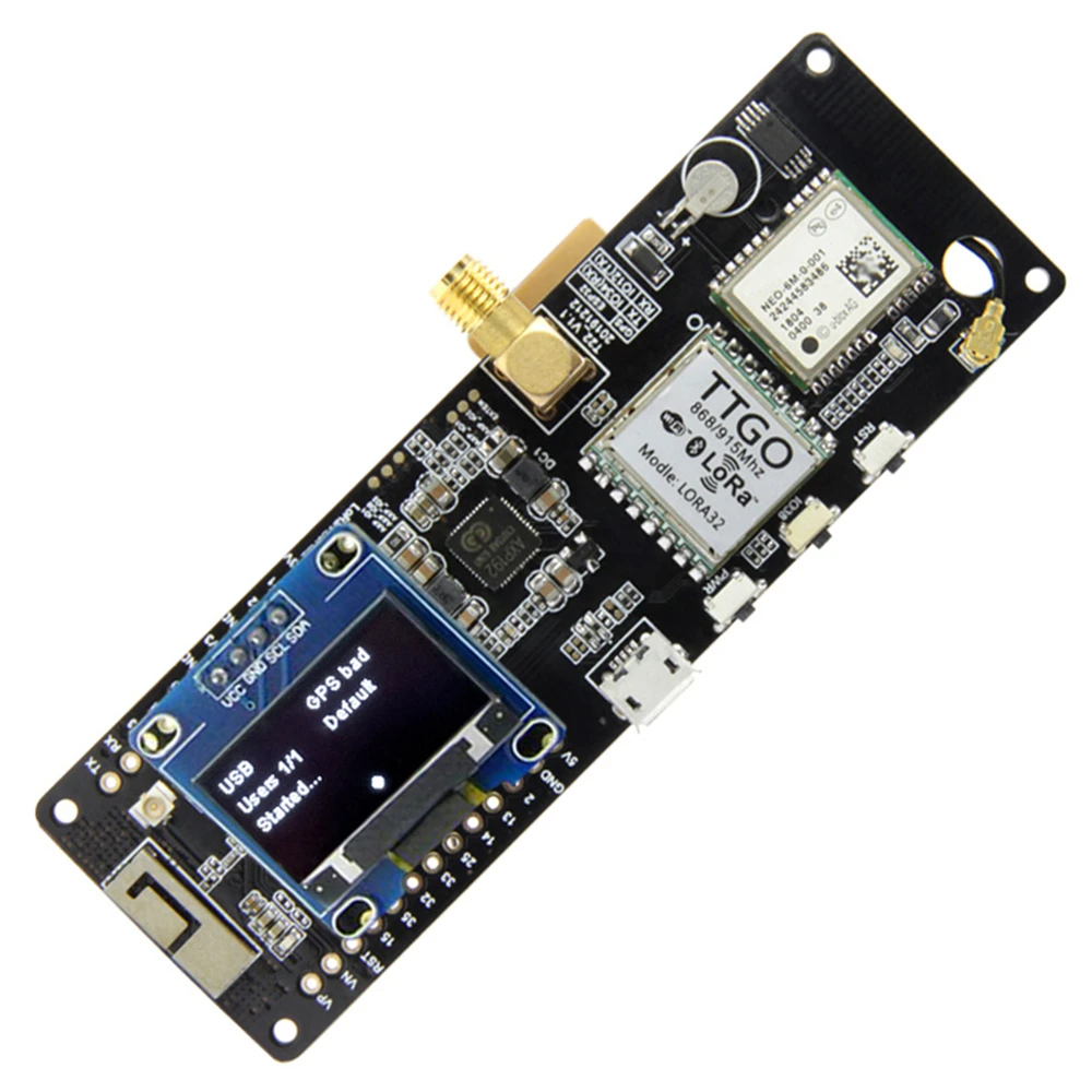 LILYGO TTGO Meshtastic T-Beam V1.1 ESP32 433/868/915/923Mhz WiFi BLE Lora ESP32 GPS NEO-6M SMA 18650 Battery Holder With OLED