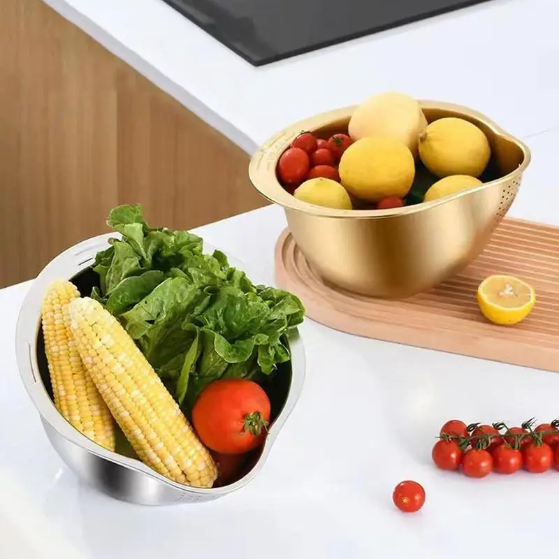 

Rice Washing Bowl Rice Sieve Plastic Colander Kitchen Drain Basket Stainless Steel Strainers For Kitchen Safe Washer Kitchen