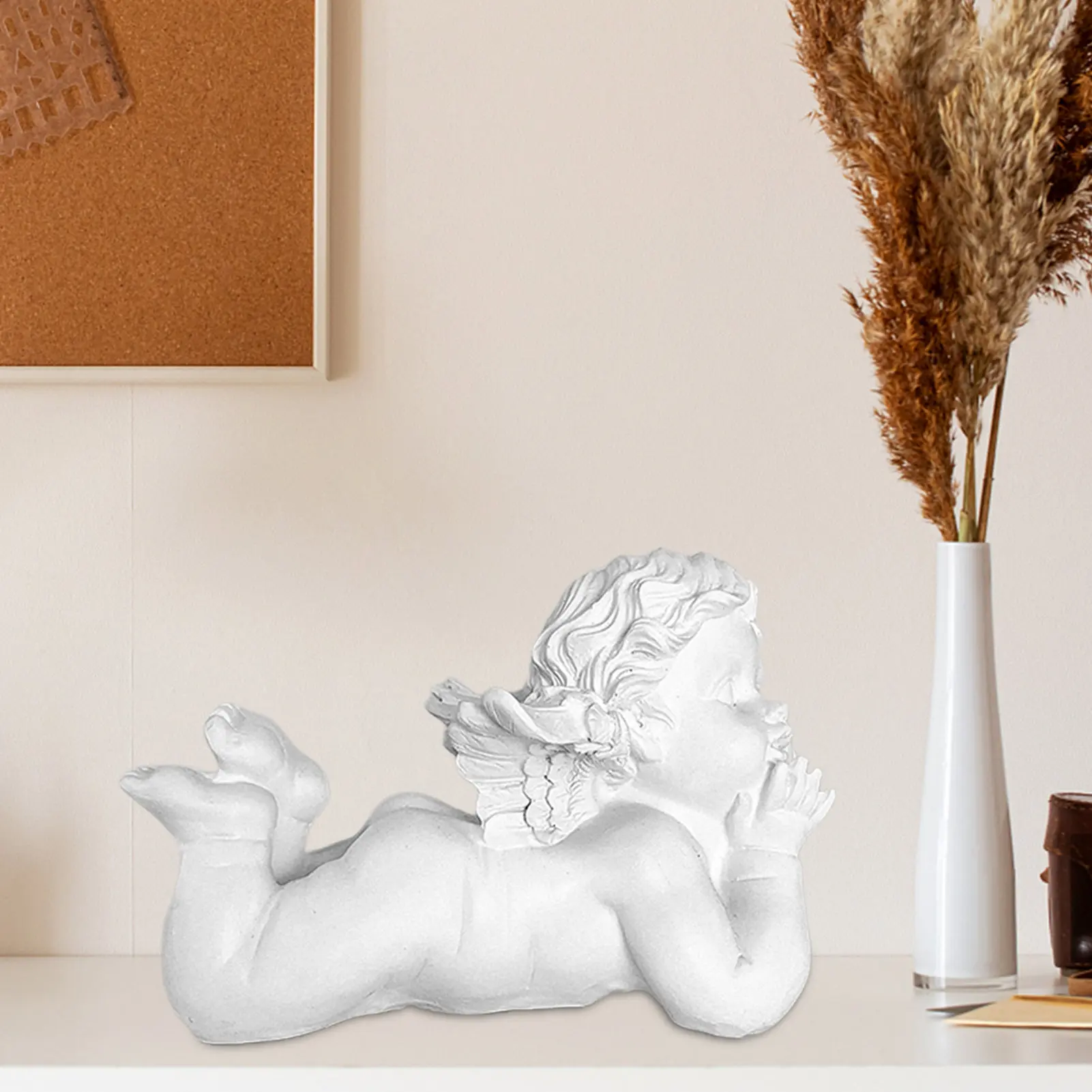 

Resin Angel Statue Cherub Sculpture Glowing Angel Garden Guardian Resin White Praying Angel Figurine Sculpture Angel Decor
