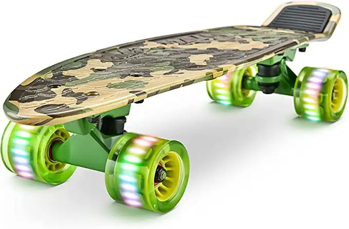 

Hurtle Standard Skateboard Mini Cruiser 6"PP Deck Complete Double Kick W/ 3.2" Aluminum Alloy Truck