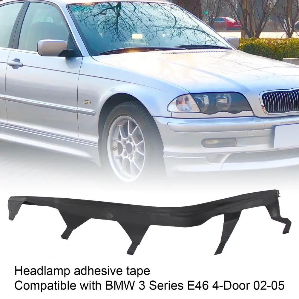 Upper Headlight Headlamp Cover Strip Trim Black Rubber 63126921860 63126921859 Compatible with BMWs 3 Series E46 4-Door 02-05