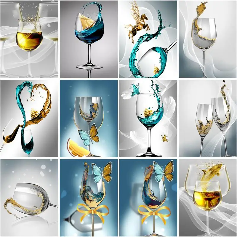 

CHENISTORY Modern Original Gifts Painting By Numbers Canvas Painting Glasses Number Painting Home Decor Gift Handpainted