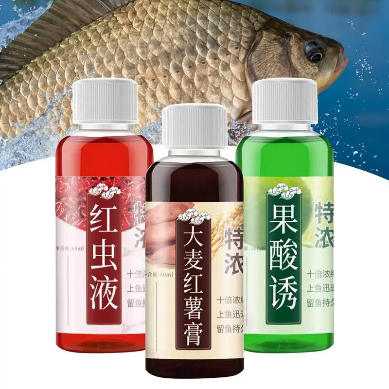 

60ml Strong Fish Attractant Concentrated Liquid Blood Worm Scent Fish Attractant Spray Flavor Additive Fishy Trout Carp Bass