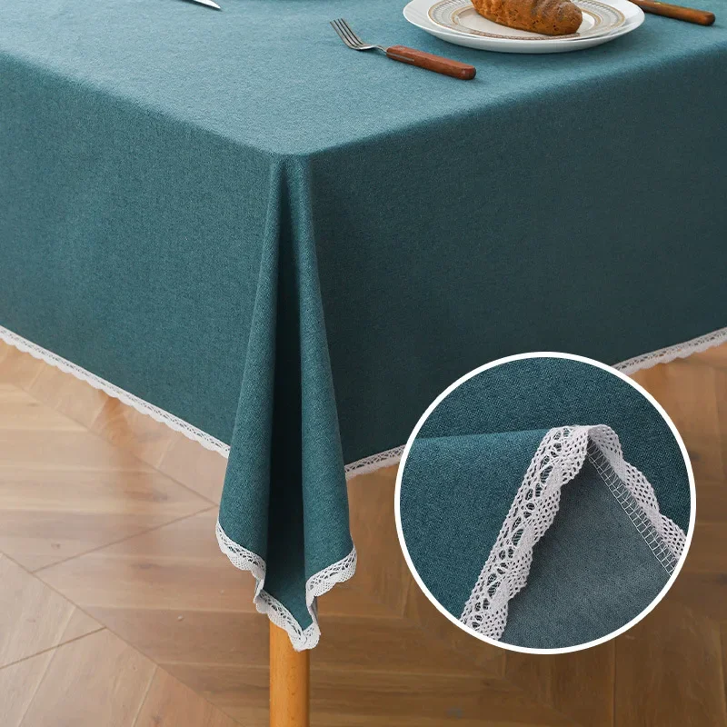 New 2024 Cotton Linen Tablecloth Oil-Proof Waterproof Rectangular Dining Table Mat Tea Pad Book Desk Home Goods