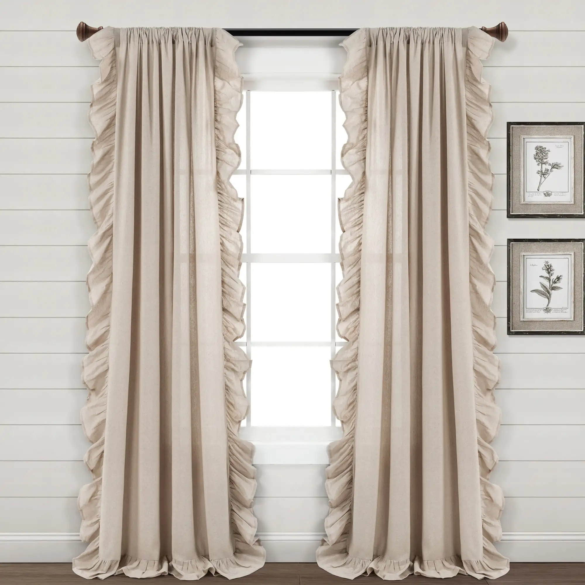 

Ruffle Rod Pocket Blackout Curtain Panel, 54 in x 84"