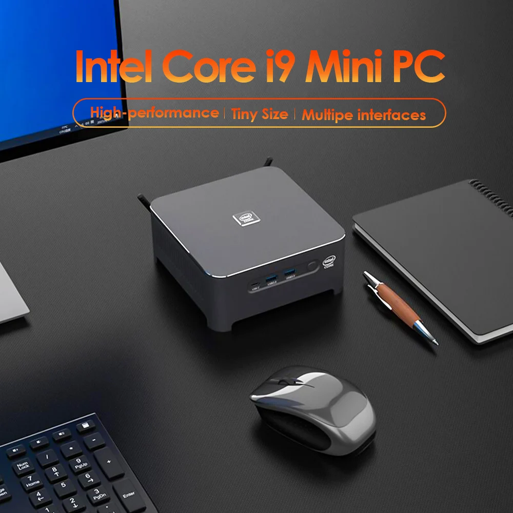 Игровой мини-ПК Intel Core i9 10980HK Dual Lans TPM2.0 Windows 11/10 2 * DDR4 NVMe SSD настольный компьютер DP Type-C