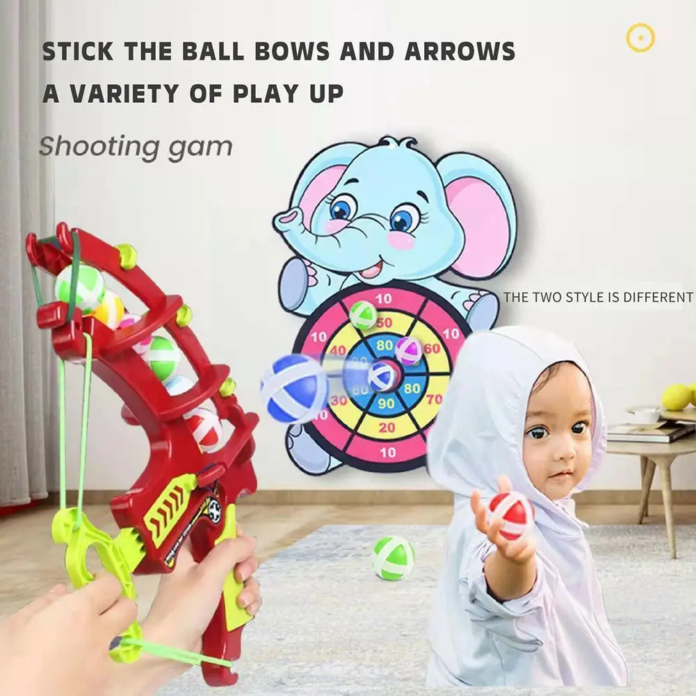 

Children's Sticky Ball Bow And Sticky Ball Target Sticky Target Shooting Sucker Ball Dart Toy For Children Q9n9
