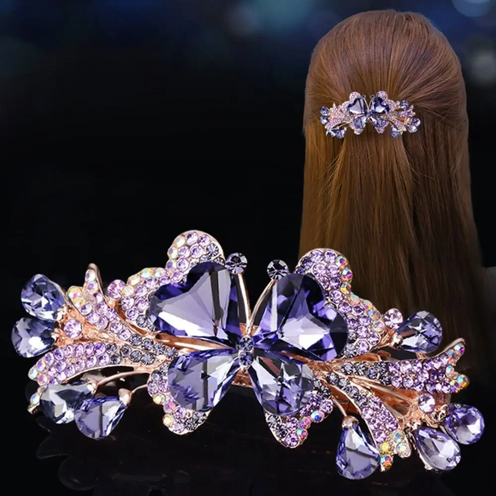

Hairpin For Female Headwear Headdress Large Hair Clip Hair Accessories Ponytail Holder Butterfly Hair Clip Diamond Spring Clip