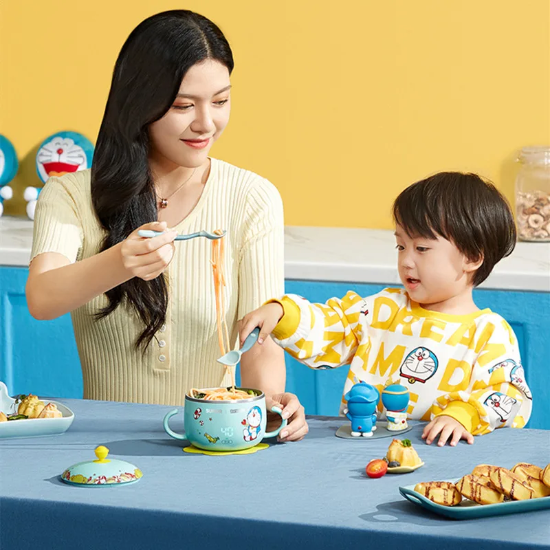 

Kawaii Doraemon Anime Hobby Children's Baby Insulation Bowl Complementary Food Bowl Baby Water-Free Smart Thermostat Bowl