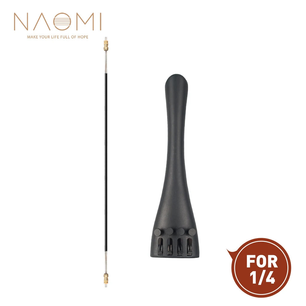 

NAOMI 1/4 Cello Accessories 1/4 Cello Aluminum Alloy Tailpiece with Four Fine Tuners and Tail Gut Cord Set