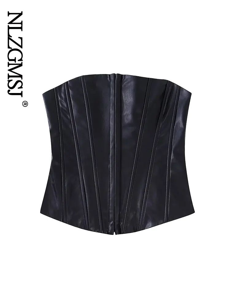 

Корсеты и бюстье для похудения Nlzgmsj, Сексуальное белье из ПВХ, черное Корректирующее белье, корсет для талии, топ под грудью в стиле стимпанк