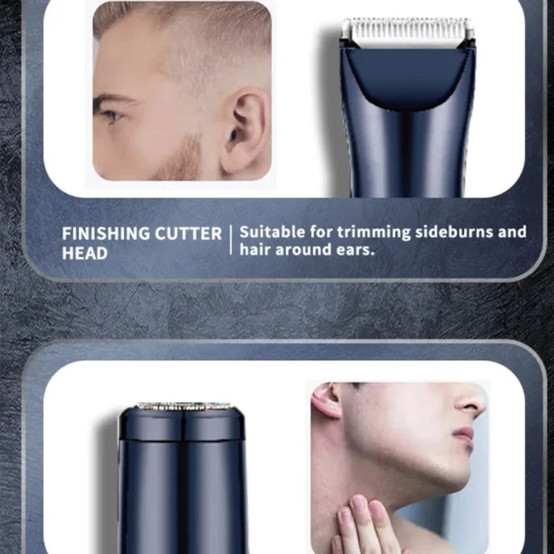 Перезаряжаемый триммер для носа и ушей Kemei 5 в 1 бороды мужской бровей машинка