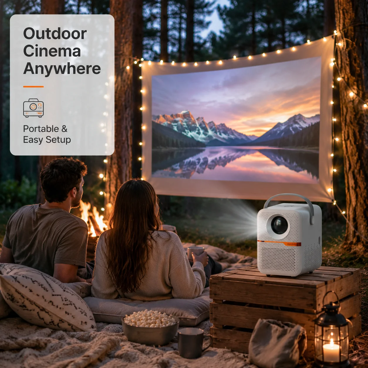 Фото Умный LED-проектор LINGLAN P10 с поддержкой 1080P и декодированием 6K, автоматической коррекцией трапецеидальных искажений, Bluetooth, для спальни, кемпинга, домашнего офиса и презентаций №4