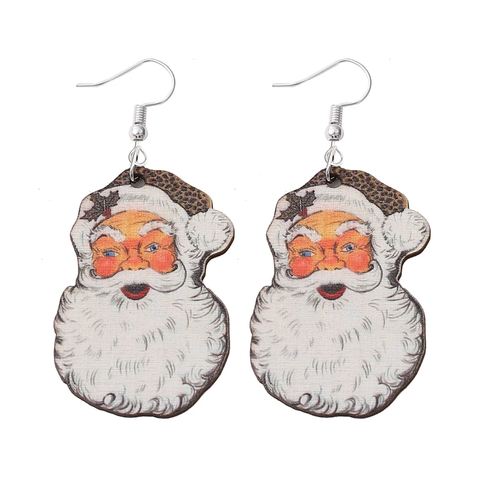 

2pair Wood Charms Christmas Tree Santa Claus Pendants for Necklaces Bracelets Earrings DIY Jewelry Making Xmas Decoration