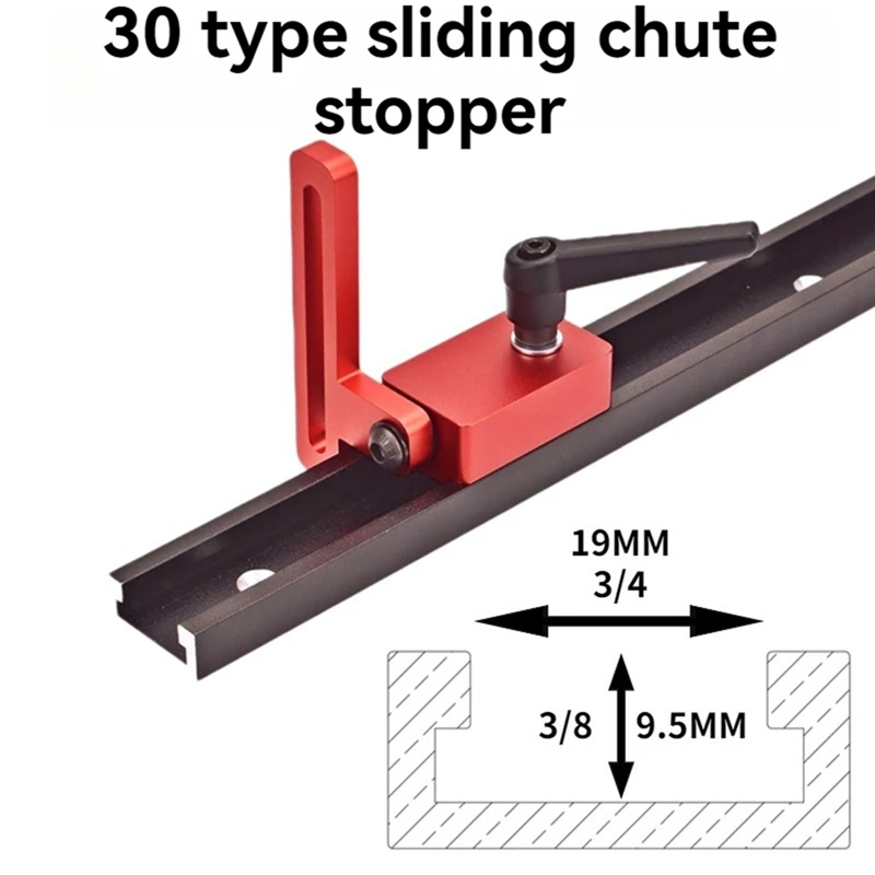 30-тип Miter Track Stop-Miter Jig Т-образный стопорный блок с замком для стандартных