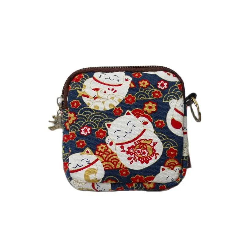 

HAPPIEST Coin Wallet Women Canvas Cartoon Cute Key Chain Organizer Purse Small Money Pouch Carteira for Girls Children Adults