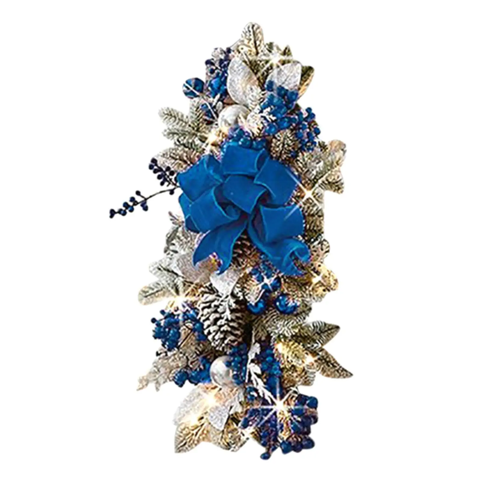 

Модный ротанговый Рождественский венок PDQ, светодиодный светильник, цветочный венок, распродажа, домашнее рождественское украшение, Wai аксе...