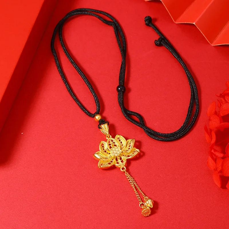 Новый высококачественный элегантный кулон с цветком лотоса инкрустированный