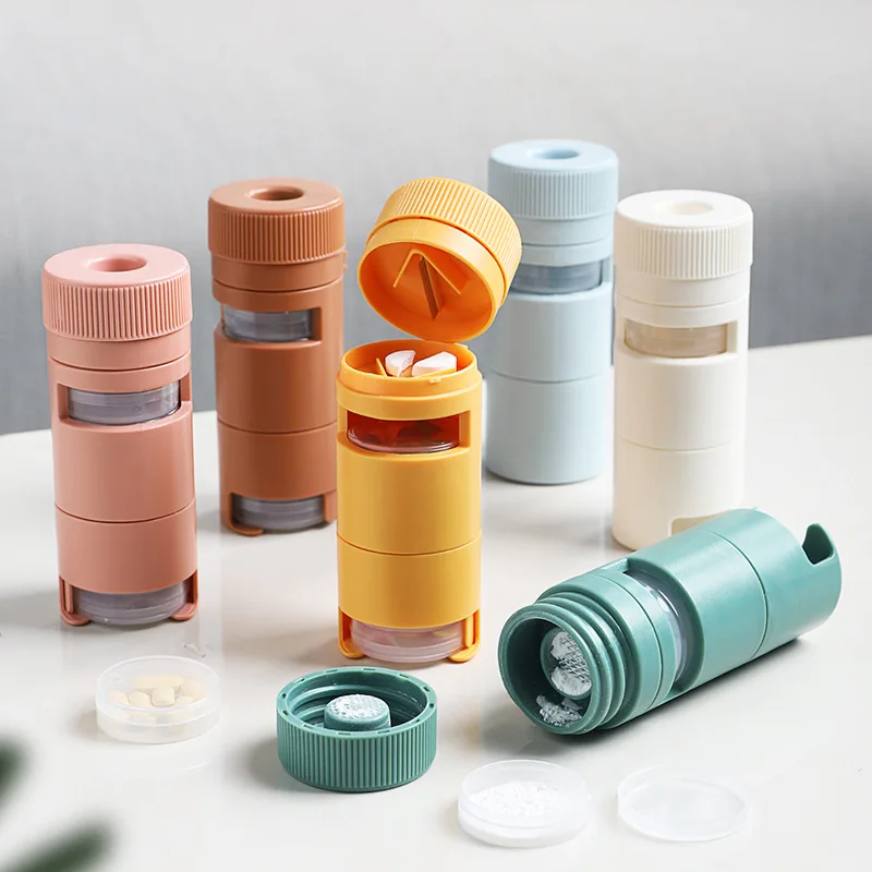 

Personal Pill Cases Cylindrical Mini Medicine Box Storage Box Cute Sealed Portable Medicine Compartments Medicine Box таблетница