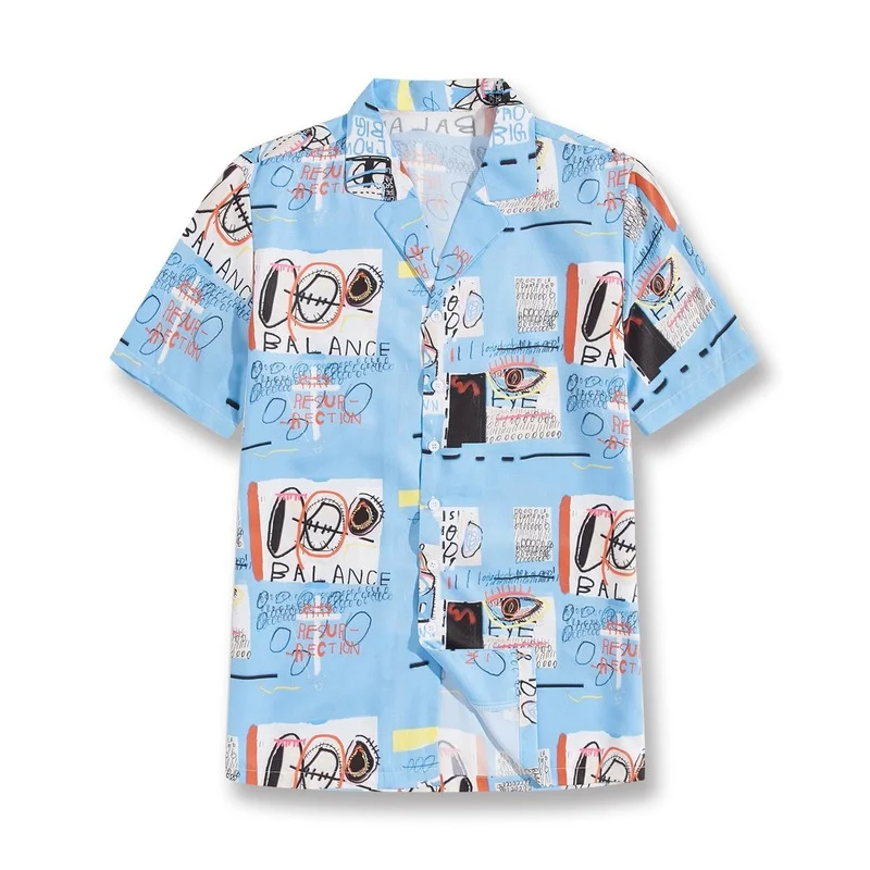 

Mens Fashion Clothing Trends 2022 Men's Shirt Casual Summer Youth Lapel Slim Print Short -sleeved Shirt