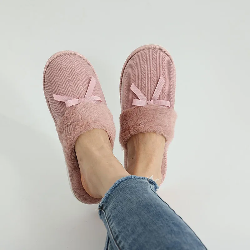 Litfun женские зимние меховые пушистые домашние тапочки теплые хлопковые с