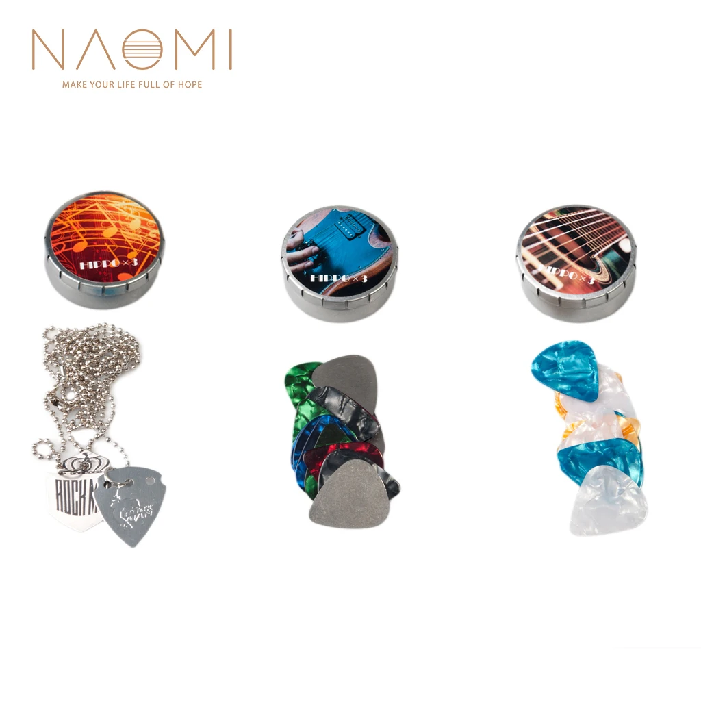 

NAOMI 3 Sets of Guitar Picks Including Guitar Pick Necklace Celluloid Picks Stainless Guitar Picks New