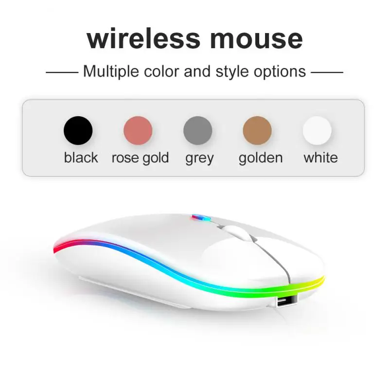 

2.4ghz Rgb Mouse Portable Wireless Wireless Mouse For Laptop Mouse Gamer 1600dpi Mice Rechargeable Gaming Mouse 4 Keys