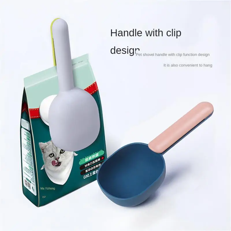 

New Pet Cat Dog Feeding Scoop Dog Food Shovel Mutli-Function Spoon With Sealing Bag Clip Creative Measuring Puppy Bag Clip Cup