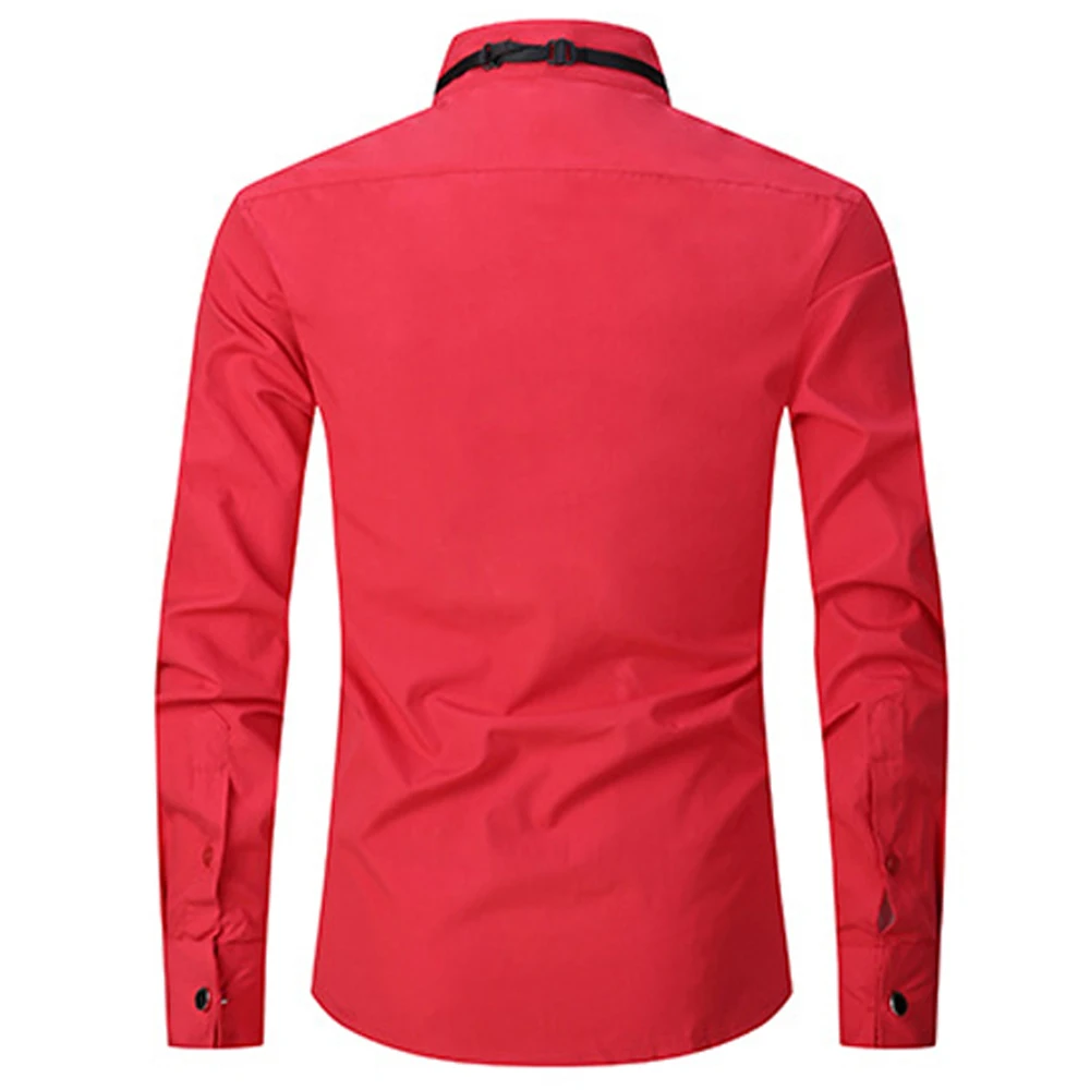 2022 Married Shirt Man Swallows Dress Suit Shirt Cufflinks Plus 6XL Wedding Shirt Long-sleeved Business Mans Party Shirts Spring