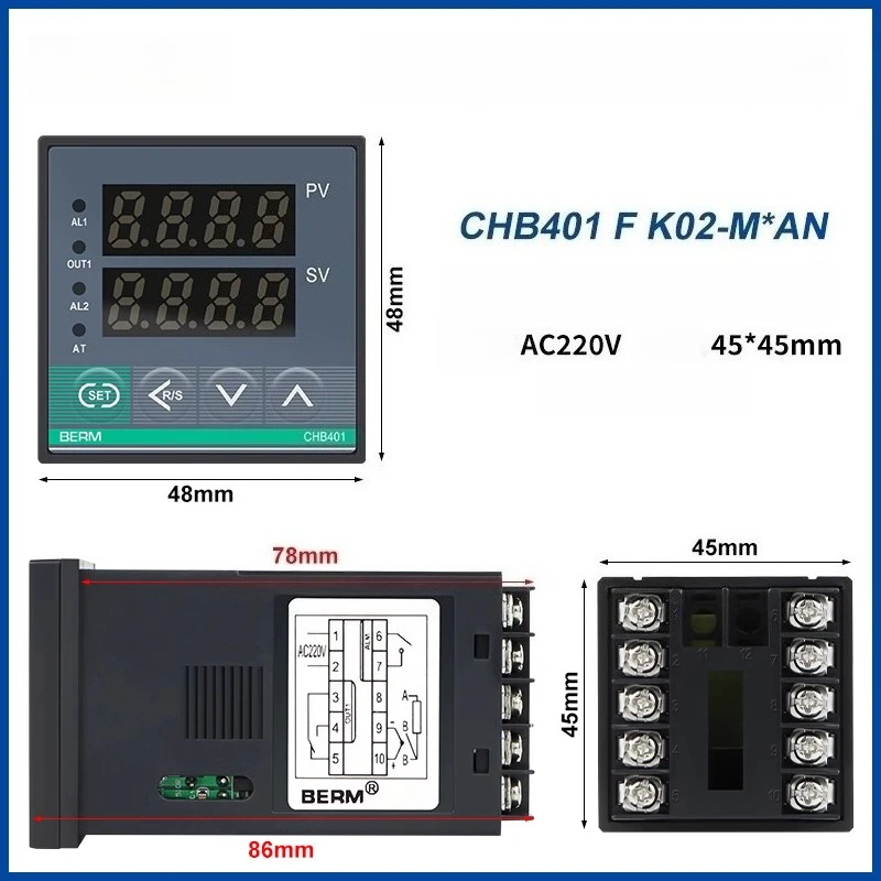 Интеллектуальный цифровой терморегулятор CHB401 CHB402 CHB702 CHB901 CHB902 с ПИД-регулятором, реле, SSR и логическим выходом 220В 12В (art.: 3920dbba2ff20) - 3920dbba2ff20