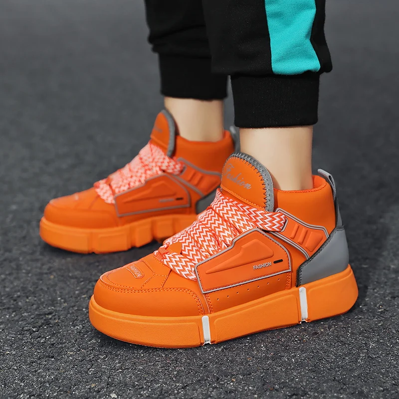 Brand Kids Shoes Fashion Boys High Top Basketball Shoes Lighweight Sport Shoes Kids Sport Tennis Shoes Soft Bottom Running Shoes