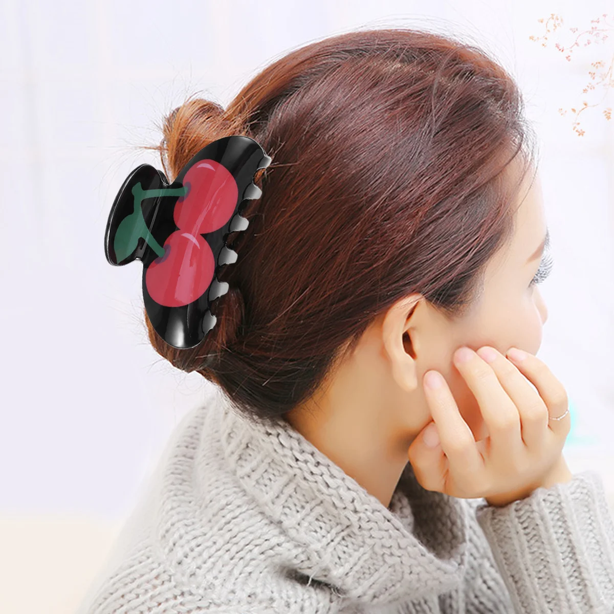 

1pc Hair Claw Durable Acrylic Fruit Shape Hair Clip for