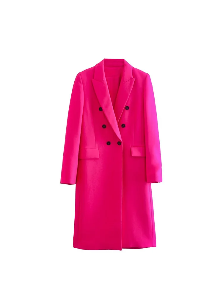 

BM&MD&ZA 8159345 Women 2022 New Fashion Slim fit Double Breasted coat coat Vintage Female Outerwear Chic Overshirt 8159/345