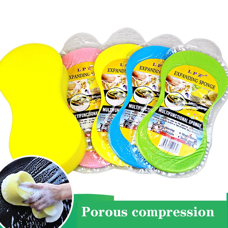 

5PCS Multifunction Large 8-character Vacuum Compressed Auto Paint Care Cleaning Tool Multipurpose Car Washing Sponge