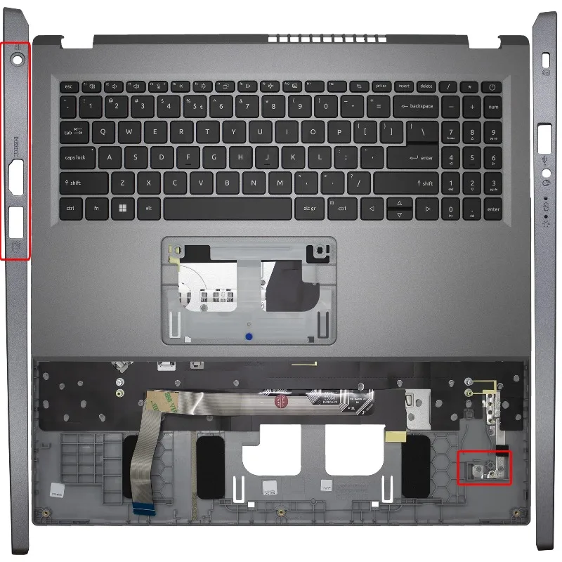 Фото Для Acer Aspire A515-58M N23C3 A315-510P-24P N23Q11: серый верхний корпус (палмрест) с клавиатурой для замены №1