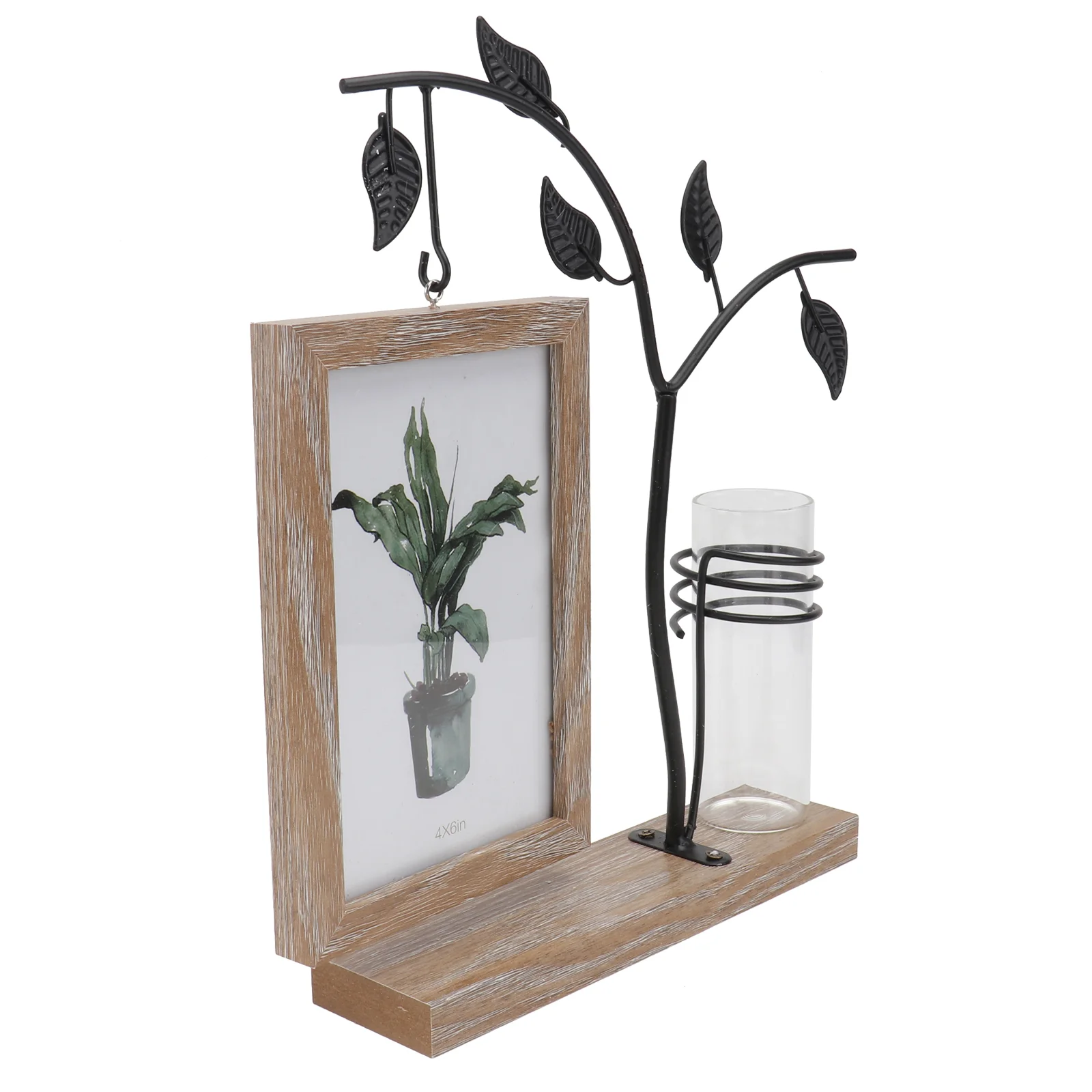 

6 Inch Wrought Iron Photo Frame Double-side Display Tool Glass Frames Ornaments Picture Classic Hydroponics Holder Vases