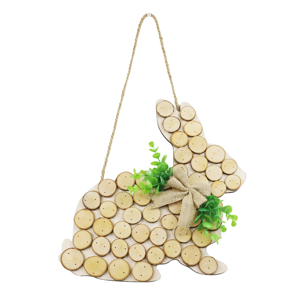 

Easter Hanging Decor Scene Plaque Rabbit Door Bunny Wood Layout Wall Party Decoration Discs Sign Gift Holiday Label Slice