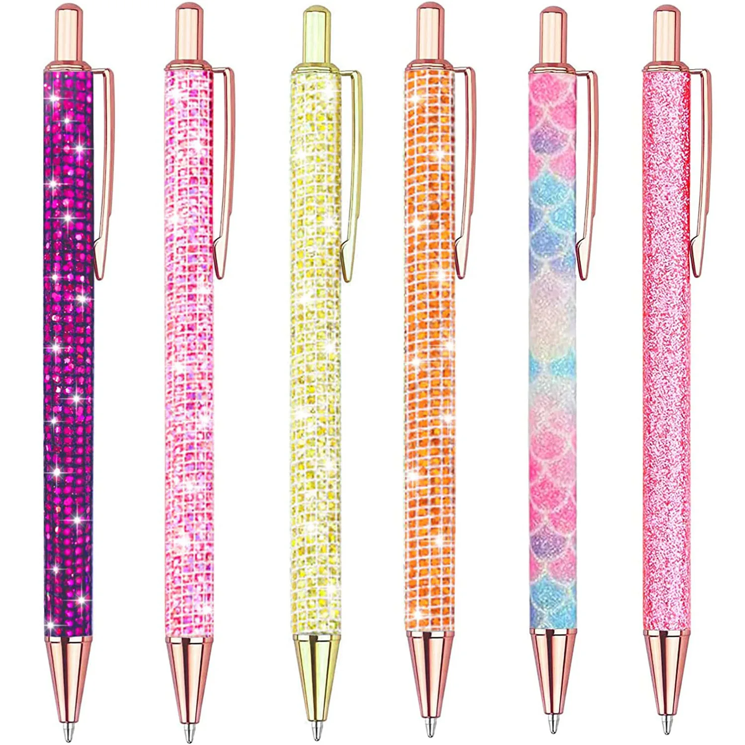 

Милые блестящие металлические ручки для письма, красивые подарочные ручки с черными чернилами, милые ручки, офисные принадлежности