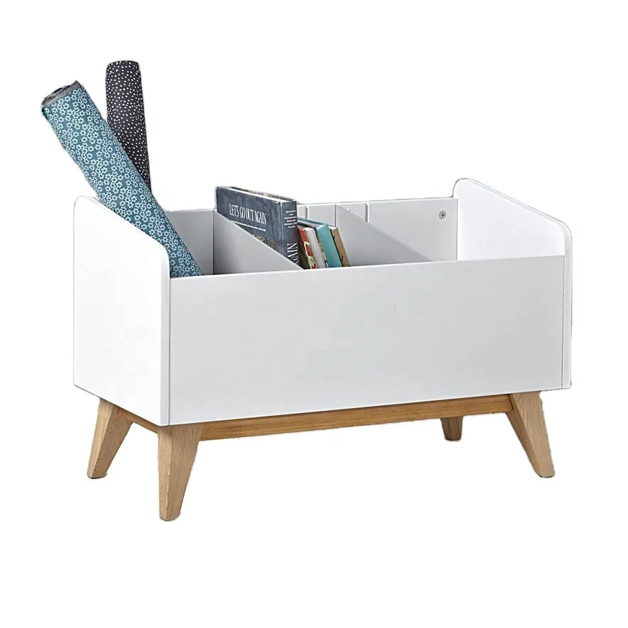 

Kids Bedroom Toy Storage Cabinet Bin White Wood Child Storage Rack for Home Storage Organization