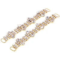 6pcs goldsilver plated clear crystal rhinestone bikini flip flops connectors buckle metal chain apparel bags shoes sewing